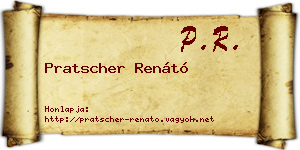 Pratscher Renátó névjegykártya